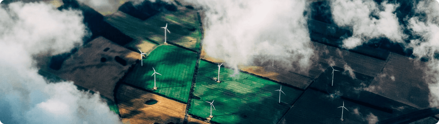 Wind turbines in a field